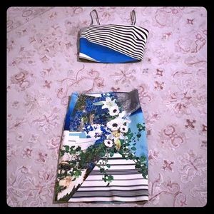 Matching set ( crop top and midi skirt )